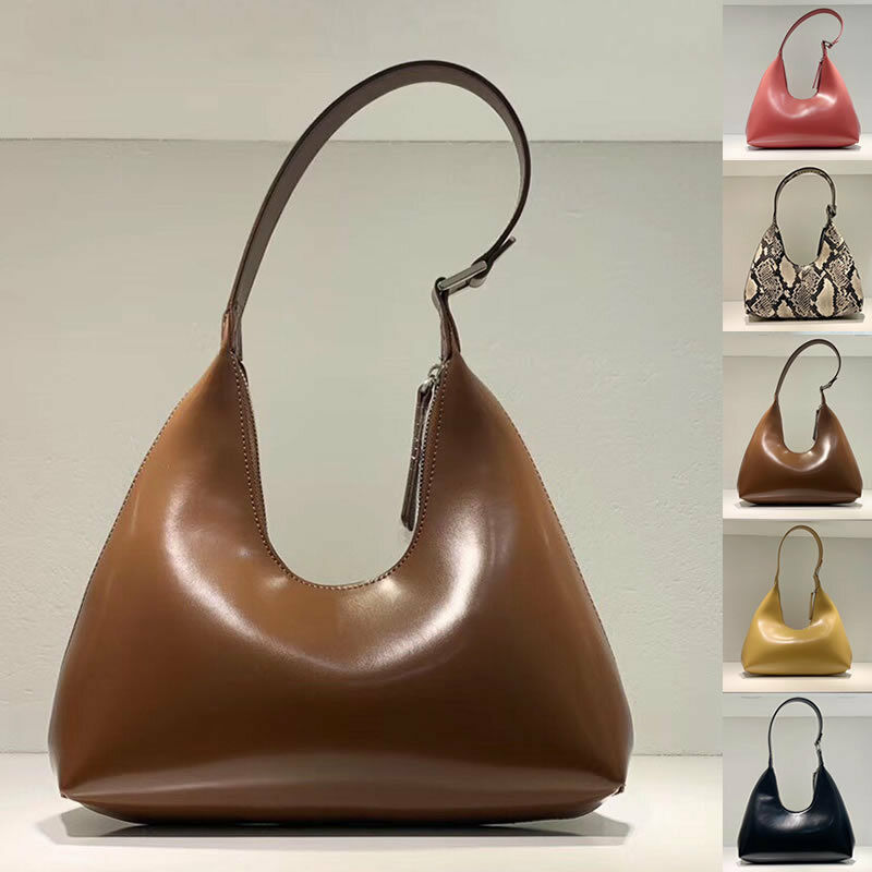 Small U Top Real Leather Snake Vintage Shoulder Bag Purse Handbag Top Handle