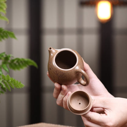 Dragon Egg Shape Yixing Zisha Teapot Masterfully Handcrafted Original Duan Clay