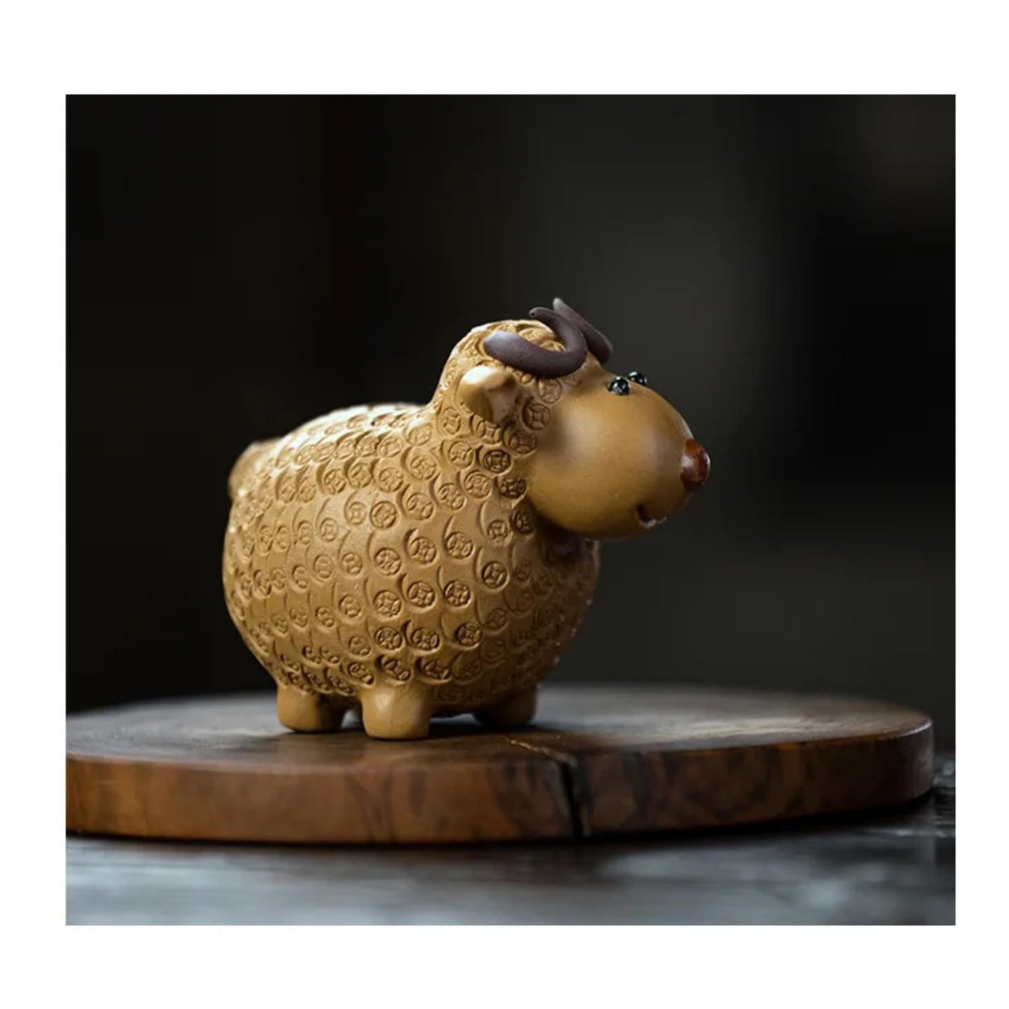 Purple Clay Sheep Tea Pet Exquisite Mini Statue 7.5cm Tea Tray Decor Tea Play