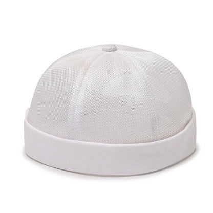 Men's Retro Brimless Hat Skull cap Sailor Cap Beanie Rolled Cuff Adjustable*