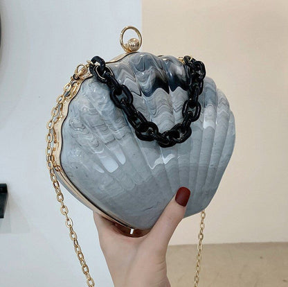 Chain Shell Bag Portable Small Bag Printed Shoulder Messenger Bag 20*6*17 CM 1PC