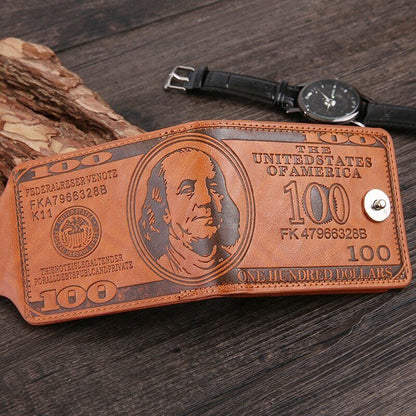 Retro Men's Wallet 3D Dollar Print Credit ID Card Holder Wallet Male Coin Purse