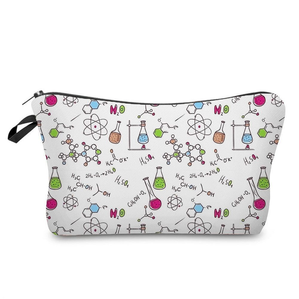 Polyester Printed Bag Makeup Traveling Case Toiletry Kit Cosmetic Storage Purse