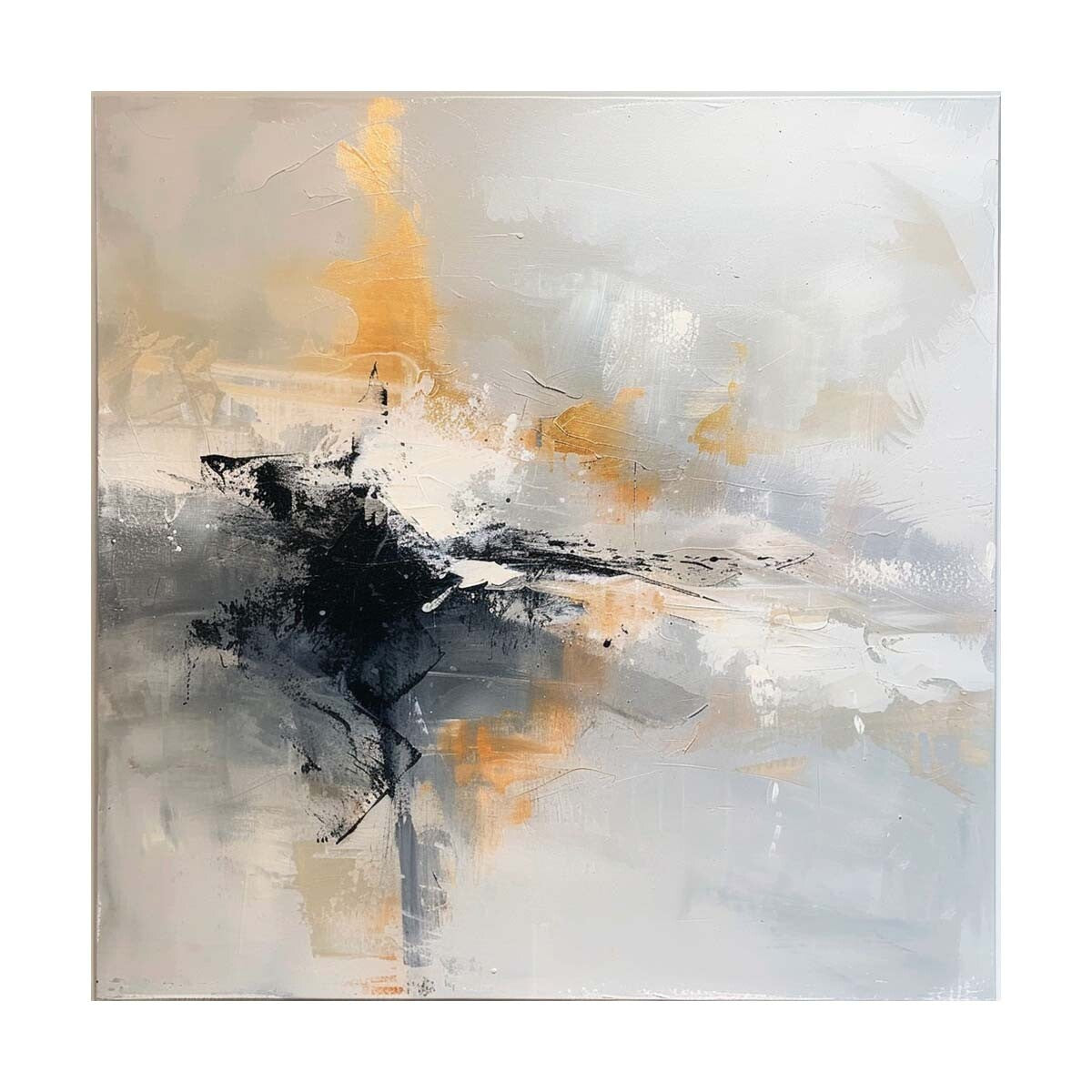 1 Piece Abstract Canvas Art Wall Decor for Living Room Hand painted Oil Yellow