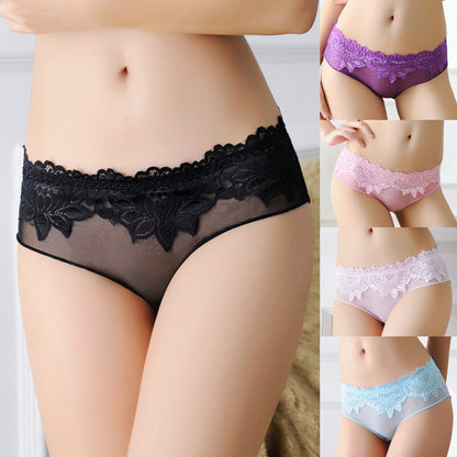 1/6 Pack Lot Womens See through Sexy Panties Lingeries Thongs Sheer Underwear