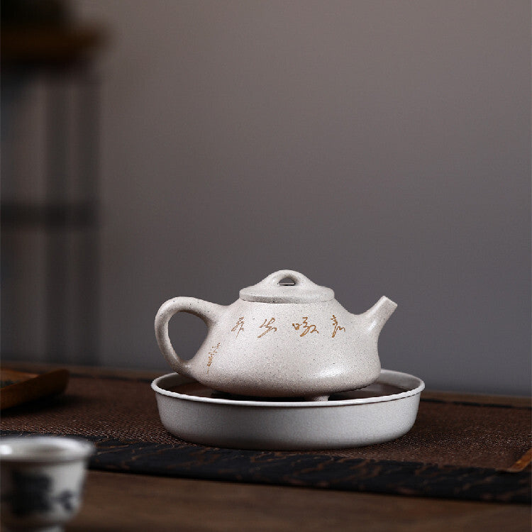 Chinese Tea Pot Real Yixing Zisha White Clay Shipiao Pot Marked Handmade Craft
