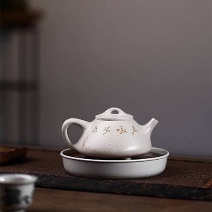Chinese Tea Pot Real Yixing Zisha White Clay Shipiao Pot Marked Handmade Craft