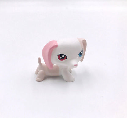 Mini Pet Shop Animals Spot White Puppy Dachshund Dog Limited OOAK LPS #2046
