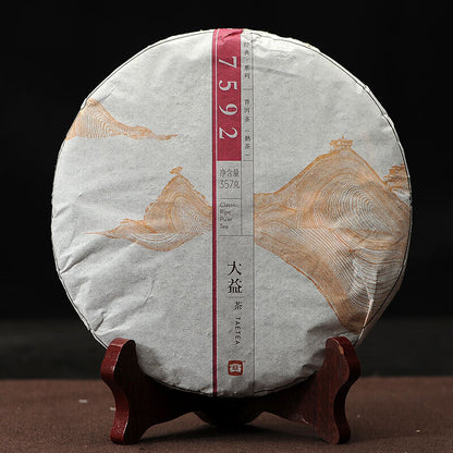 Yunnan Menghai Dayi 7592 1401 Chi Tse Beeng Ripe Shu Cooked Puer Pu Er Tea 357g