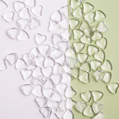 Nail Art Decals 20-100Pcs 3D Heart Charms Clear Acrylic DIY Manicure Accessories