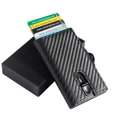 Carbon Fiber Slim Wallet Anti Rfid Credit Card Holders Case Leather Business 1PC