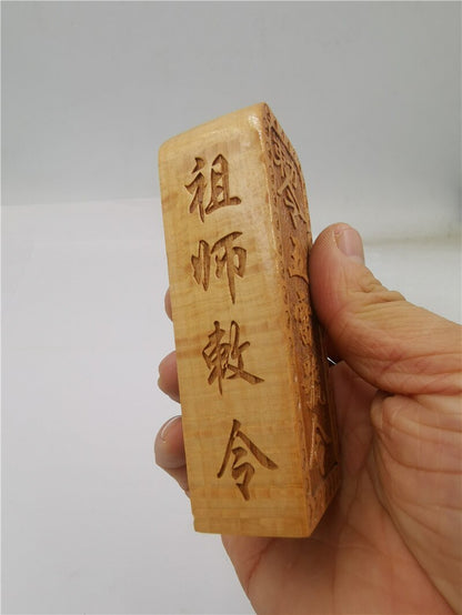 Taoist Peach Wood Five Thunder Order Token Wang Lingguan Magic Amulet Charm