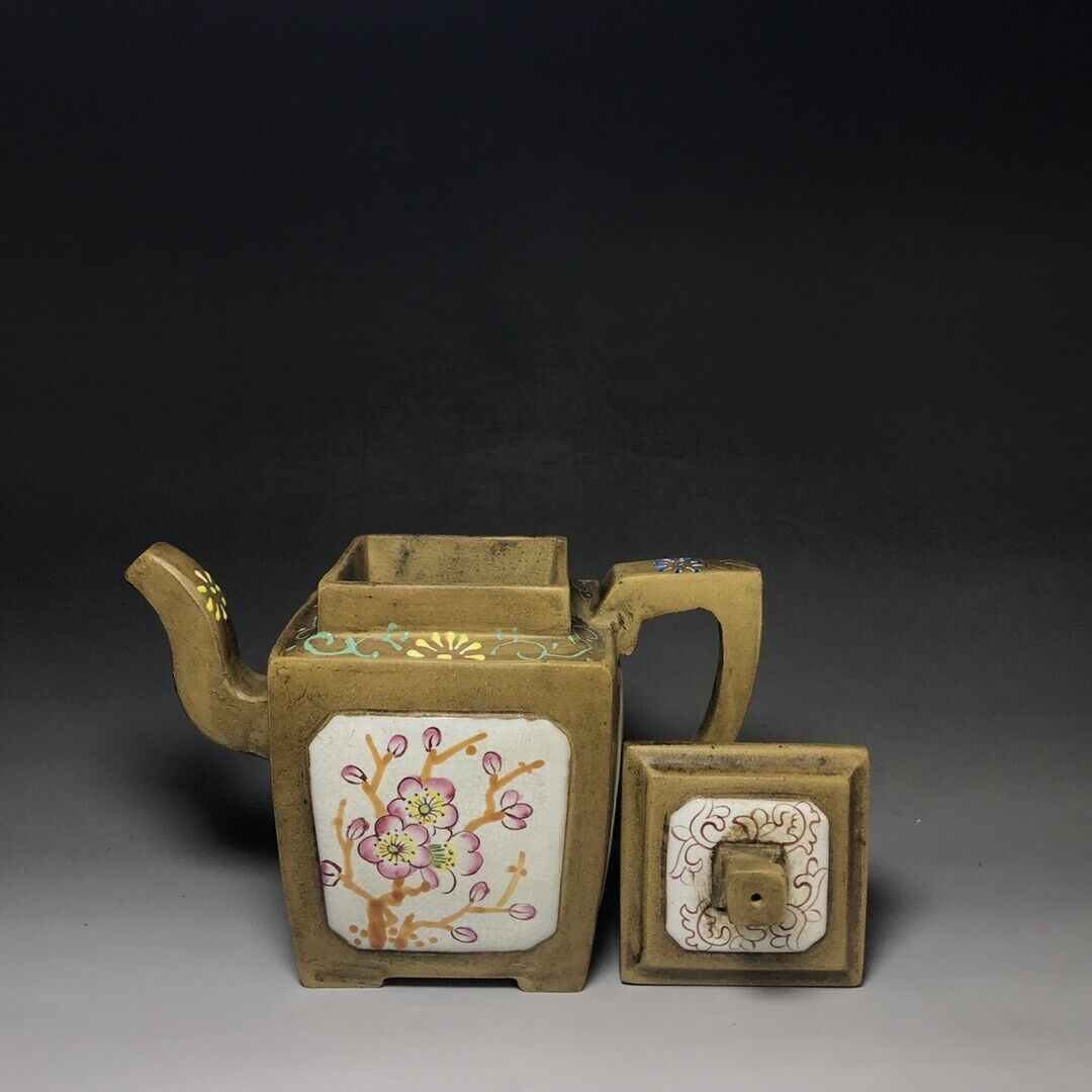 Chinese Yixing Zisha Clay Handmade Exquisite Teapot（四方梅兰竹菊 底款：李仲芳）