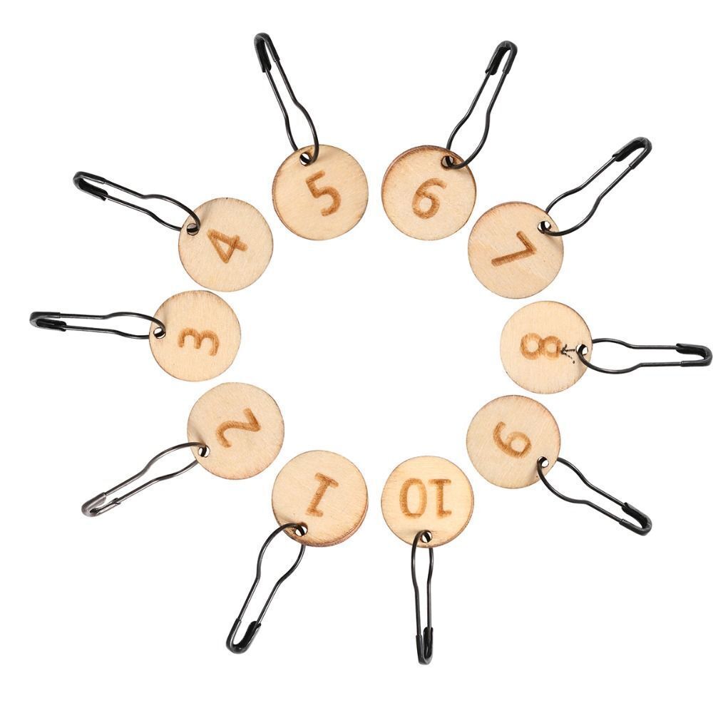 Crochet Stitch Marker Wooden DIY Knitting Weaving Calculator Density Gauge Ruler