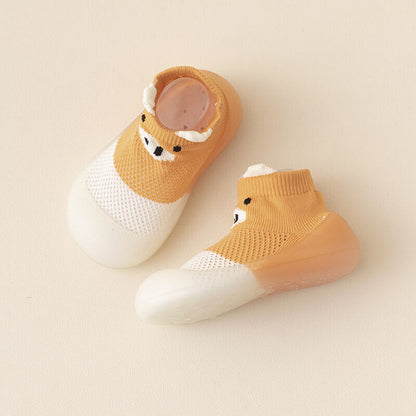 Baby Infant Mesh Toddler Breathable Knit Socks Slipper Rubber Sole Floor Shoes