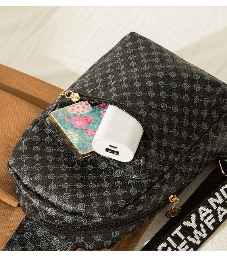 Polyester Bag Fashion Simple Crossbody Printed Chest Bag Set Shoulder Purse 1 PC