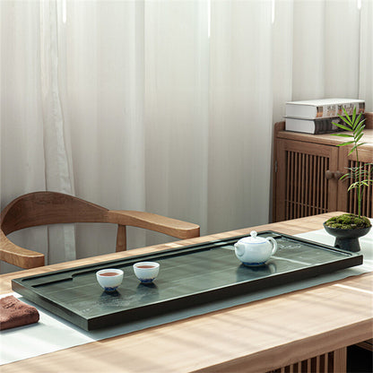Natural Stone Tea Tray Heavy Black Stone Tea Table Stone Carving Art For Tea Set