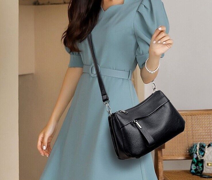 Women's Leather Shoulder Crossbody Bag Lady Satchel Tote Bag Messenger Large