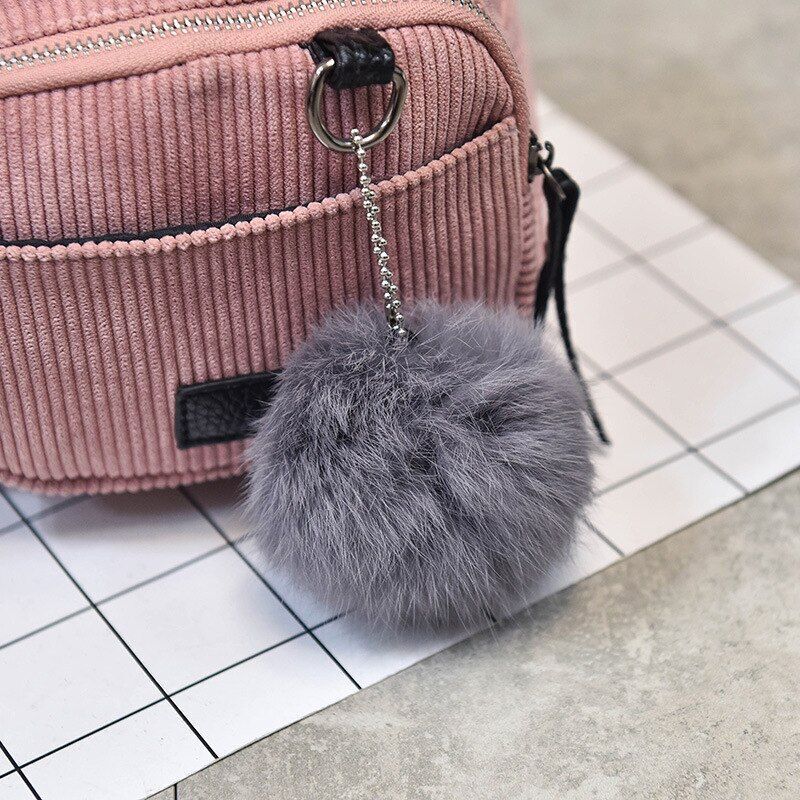 Mini Backpack Corduroy Small Crossbody Striped Fabric Shoulder Bag 15*19*21*11CM