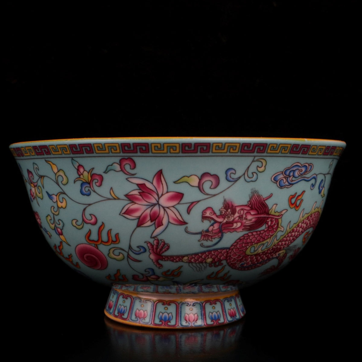 Chinese Porcelain Handmade Exquisite Dragon&Phoenix Pattern Small Bowl