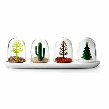 4Pcs/Set Creative Spice Jars Containers Storage 24.3x7.7x7.3cm Seasoning Bottles