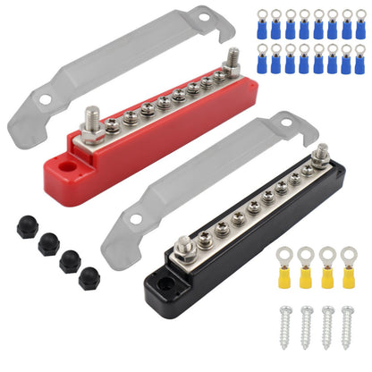 12V 300V AC Bus Bar Marine 1/4" #8 Stud Power Distribution Block For Car Boat