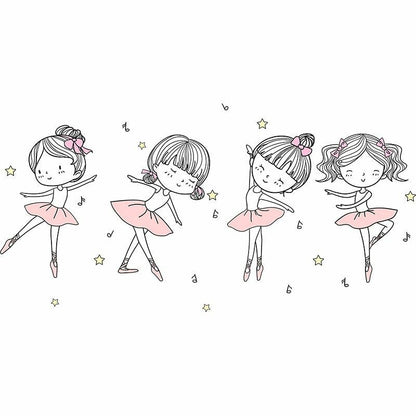 Wall Stickers Cartoon Girl Moon DIY Mural Decals Rooms Bedroom House Decoration