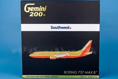 1:200 GeminiJets SOUTHWEST BOEING 737 MAX 8 Passenger Airplane Diecast Model