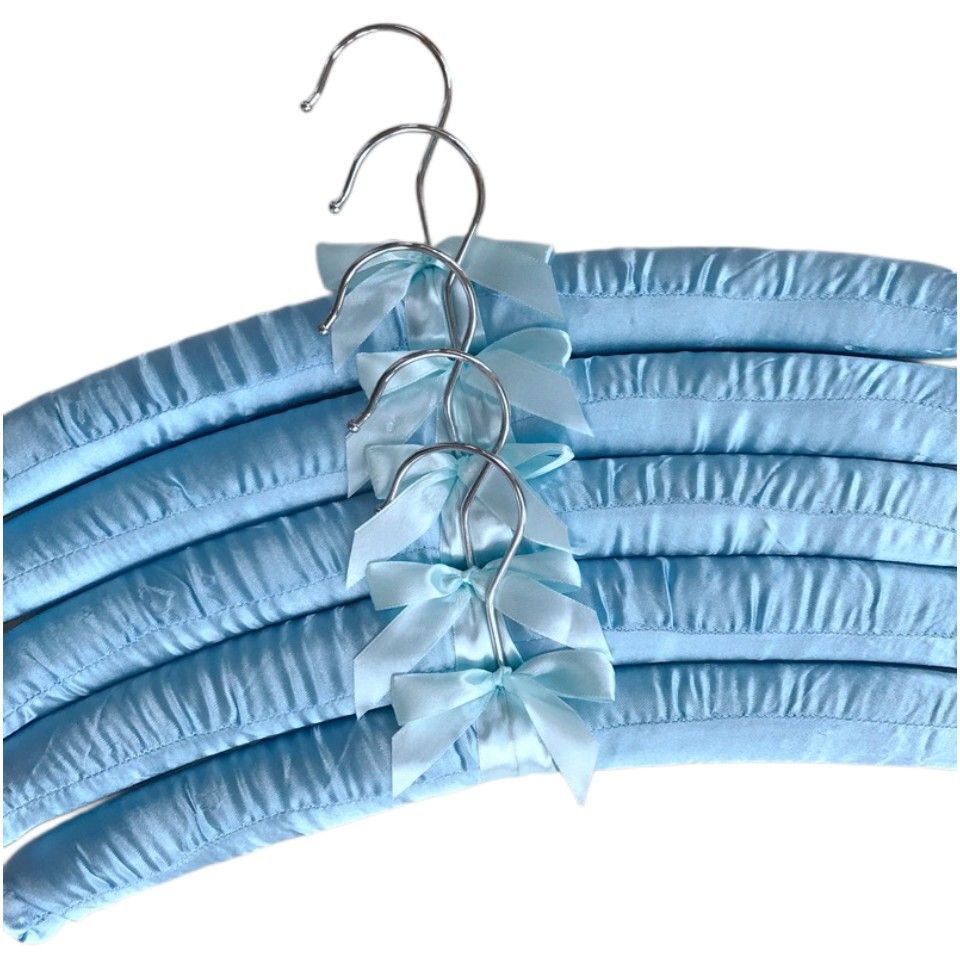 Clothes Hangers 5Pcs Wooden Fabric Coated Sponge Padded Hotel Shop Display Racks
