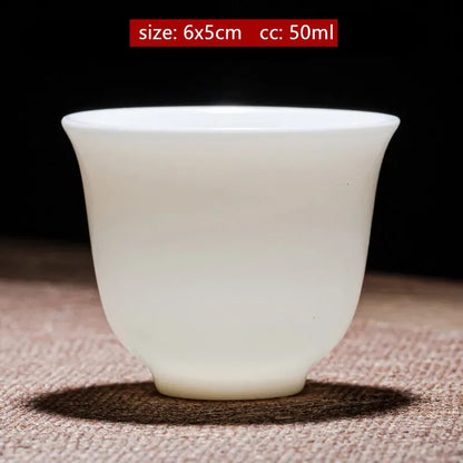New Chinese Ceramic Tea Cups White Porcelain Tea Set Portable Master Cup Teacup