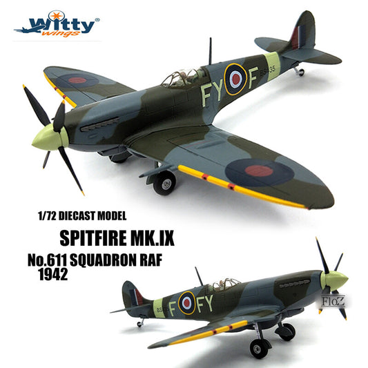 Witty SPITFIRE MK.IX No.611 Squadron RAF 1942 1/72 diecast plane model aircraft