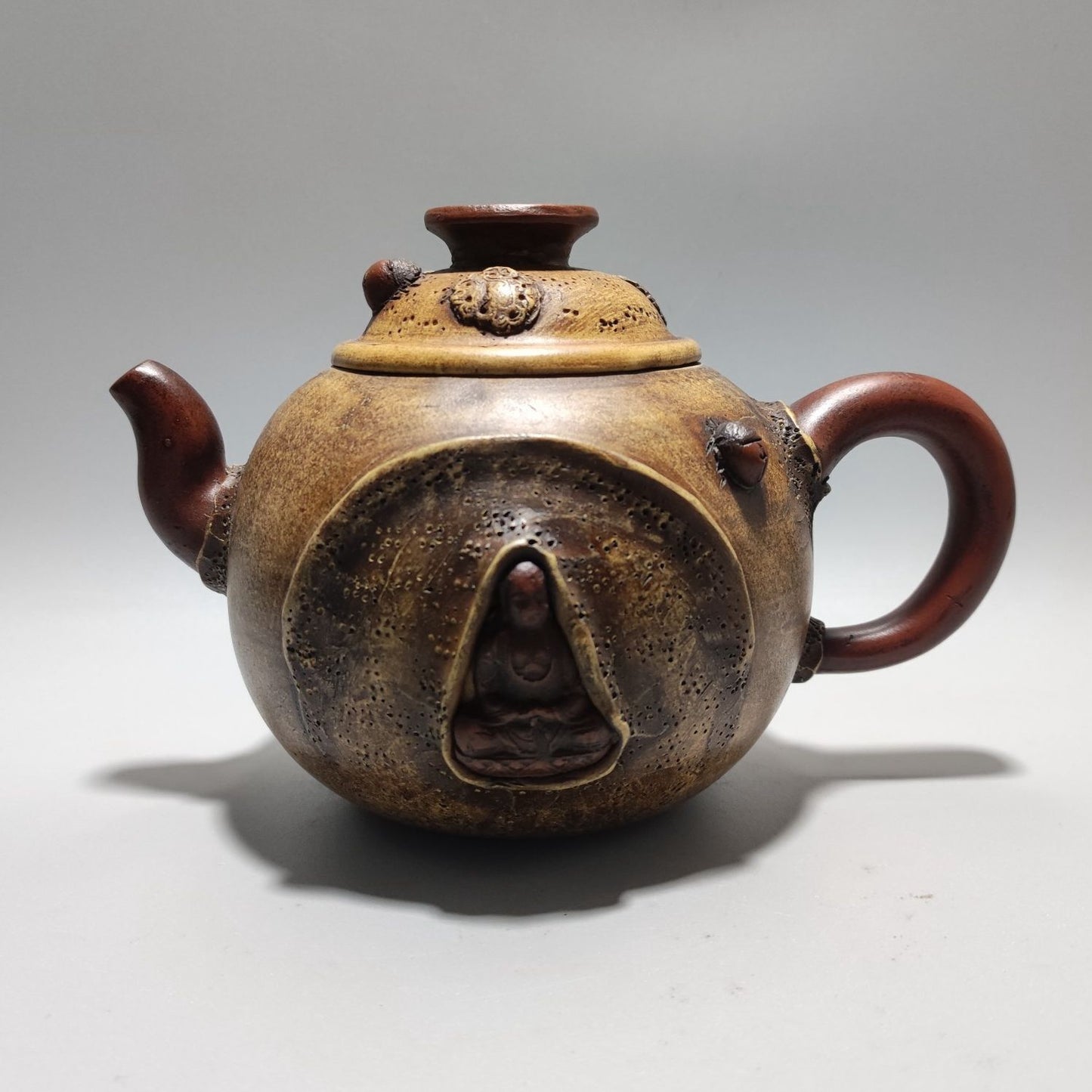 Vintage Chinese Yixing Purple Clay Teapot Zisha Ceremony Carving Collectible Art