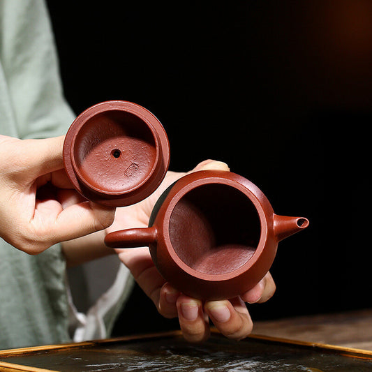 4.4" Chinese Yixing Zisha Pottery Fish Roe Zhu Clay 100ML Kung Fu Teapot 大口瓢