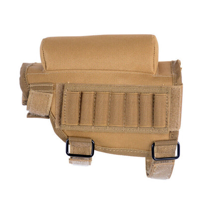 Tactical Butt Stock Rifle Cheek Rest Pouch Military Gear Bullet Holder Bag Shell