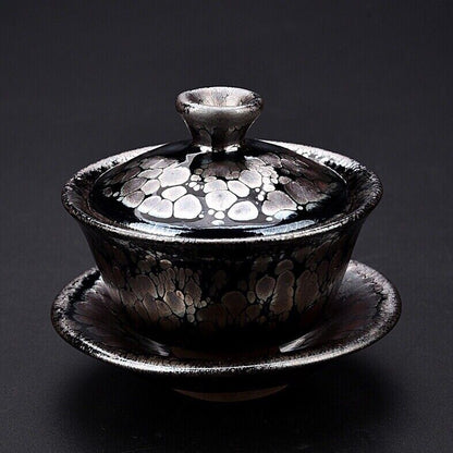 Chinese Jianzhan Tea Pot Of Popular Tenmoku Tea Bowl Gaiwan Oil Droplets Tea Cup