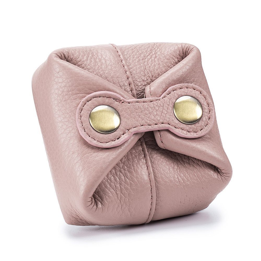 Real Leather Cosmetic Bag Cute Makeup Pouch Travel Small Organizer 8.5*8.5*3 CM