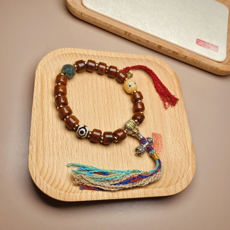 Tibetan Style Prayer Beads Bracelet for Men Women Vintage Handcrafted Jewelry