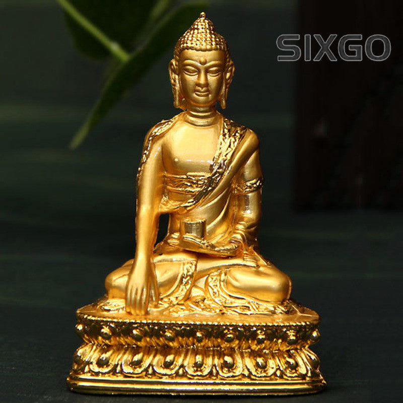 8cm Alloy Buddhist Gilt Shakyamuni Buddha Statue Buddhism Temple Decor