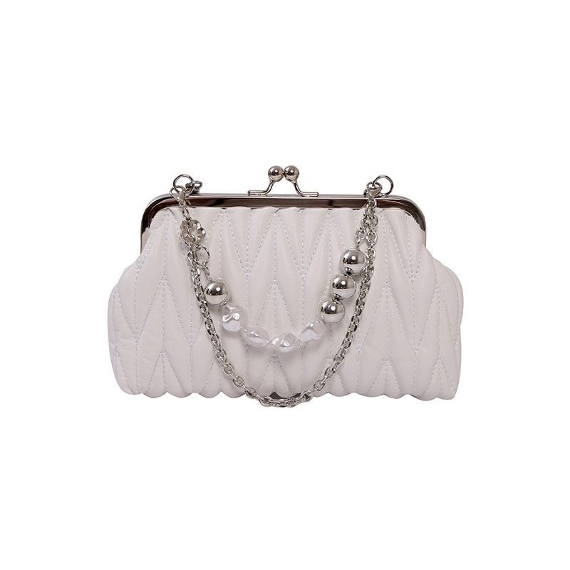 Hand Chain Pearl Bag Synthetic Leather Crossbody Purse Totes Handbag 14*22*6 CM