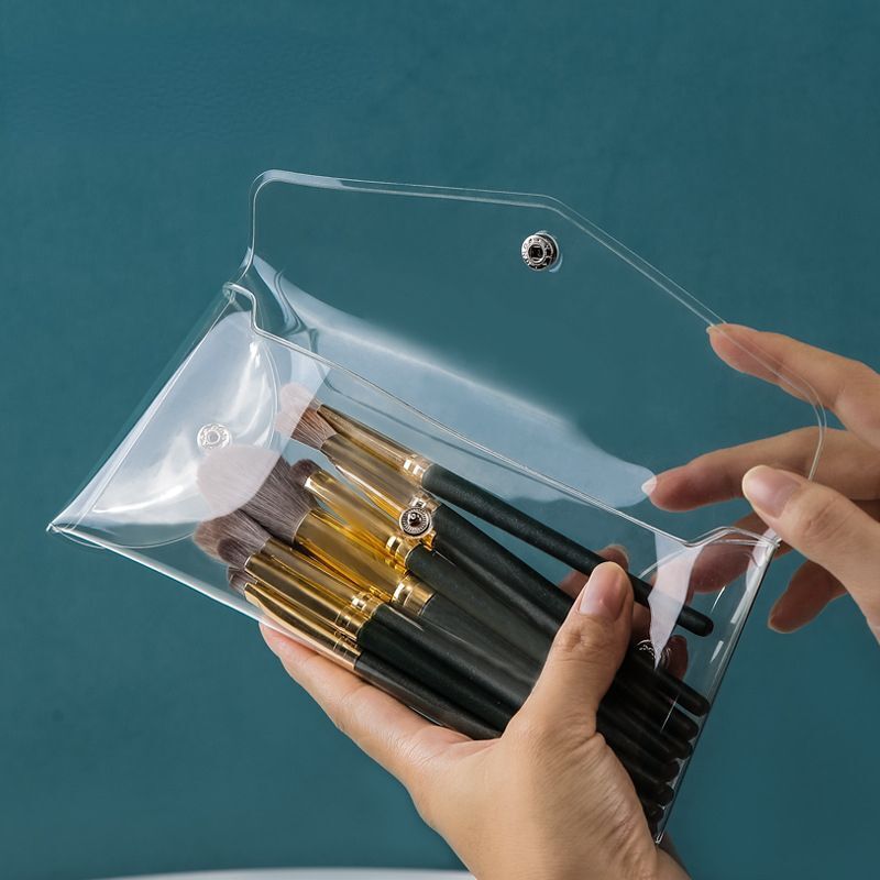 Makeup Bag Clear Organizer Cosmetic Storage Bag Traveling Brush Case Transparent
