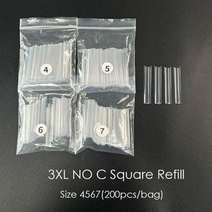 False Nail Art Tip ABS Refill Bag Curve XXL Coffin Square French Manicure 200Pcs