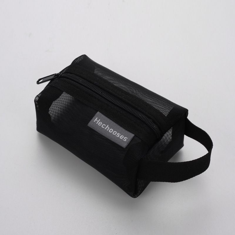 Nylon Small Square Mesh Makeup Case Three-dimensional Coin Purse Holder Bags 1PC