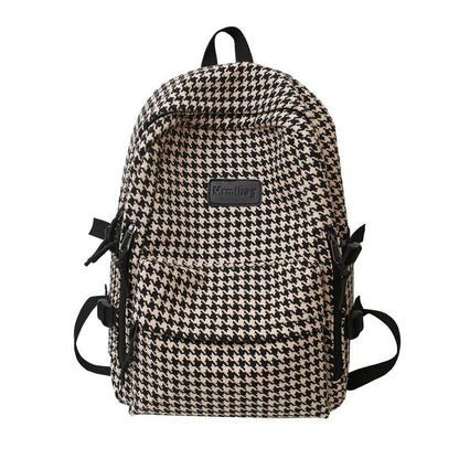 Women's Knit Backpack Ladies School Bag Female College Pattern Backpack
