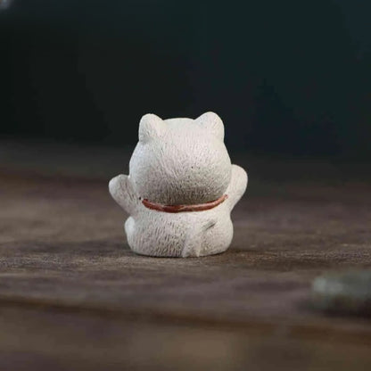 1Pc Chinese Yixing Purple Clay Fortune Cat Tea Pet Toys Tea Statue Ornaments
