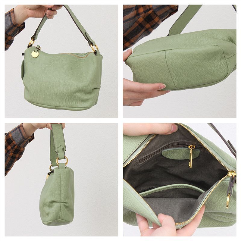 Soft Genuine Leather Handbags Bag Shoulder Bag Cowhide Crossbody Purse 27*9*18CM