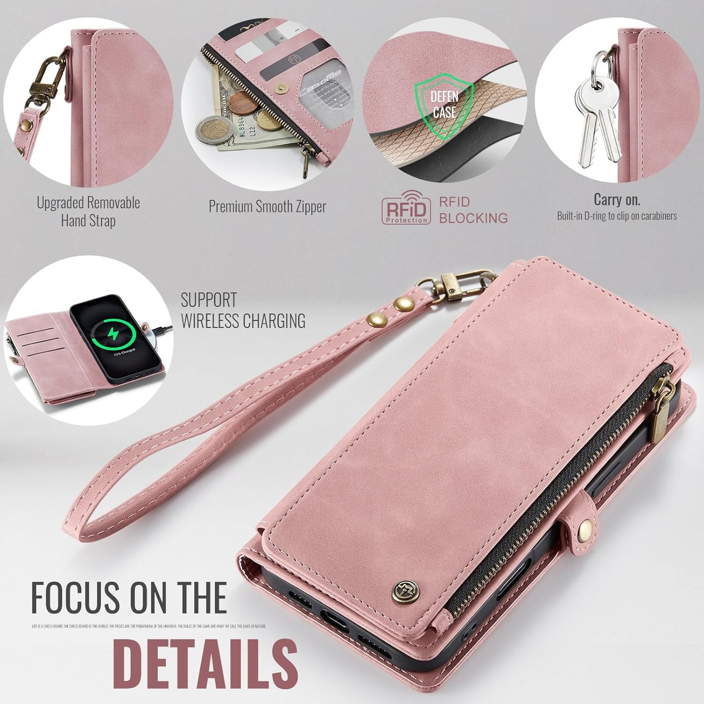 for Iphone 17 Pro Max Case Wallet with RFID Blocking Card Holder for Women and M