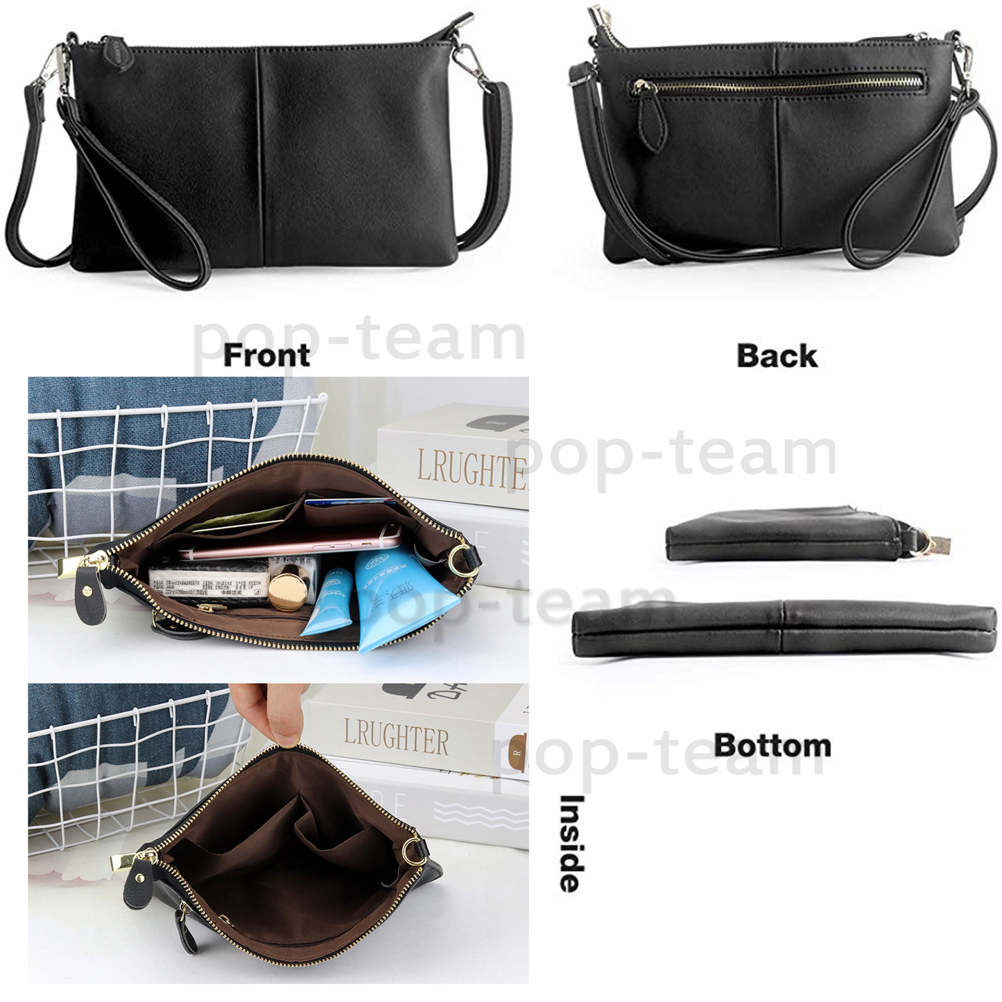 Women Leather Handbag Messenger Crossbody Shoulder Hobo Tote Bag Wristlet Purse
