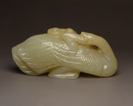 Chinese Natural Hetian Jade Carving Nice Goose Statue Sculpture Collections Art