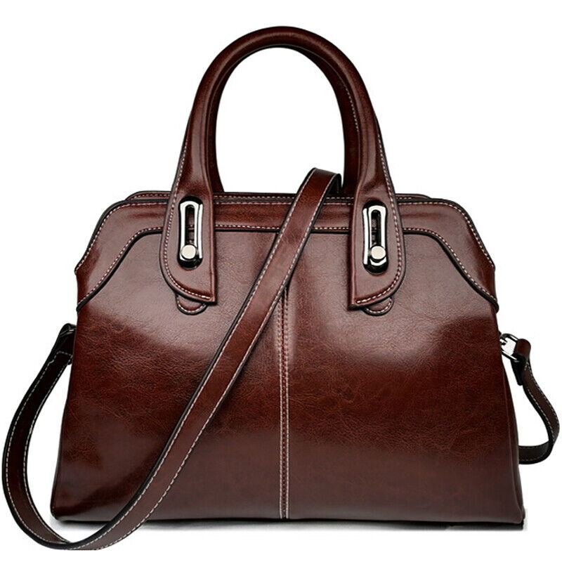Oil Wax Leather Elegant Women's Handbags Tote Sling Shoulder Bag Crossbody Bag