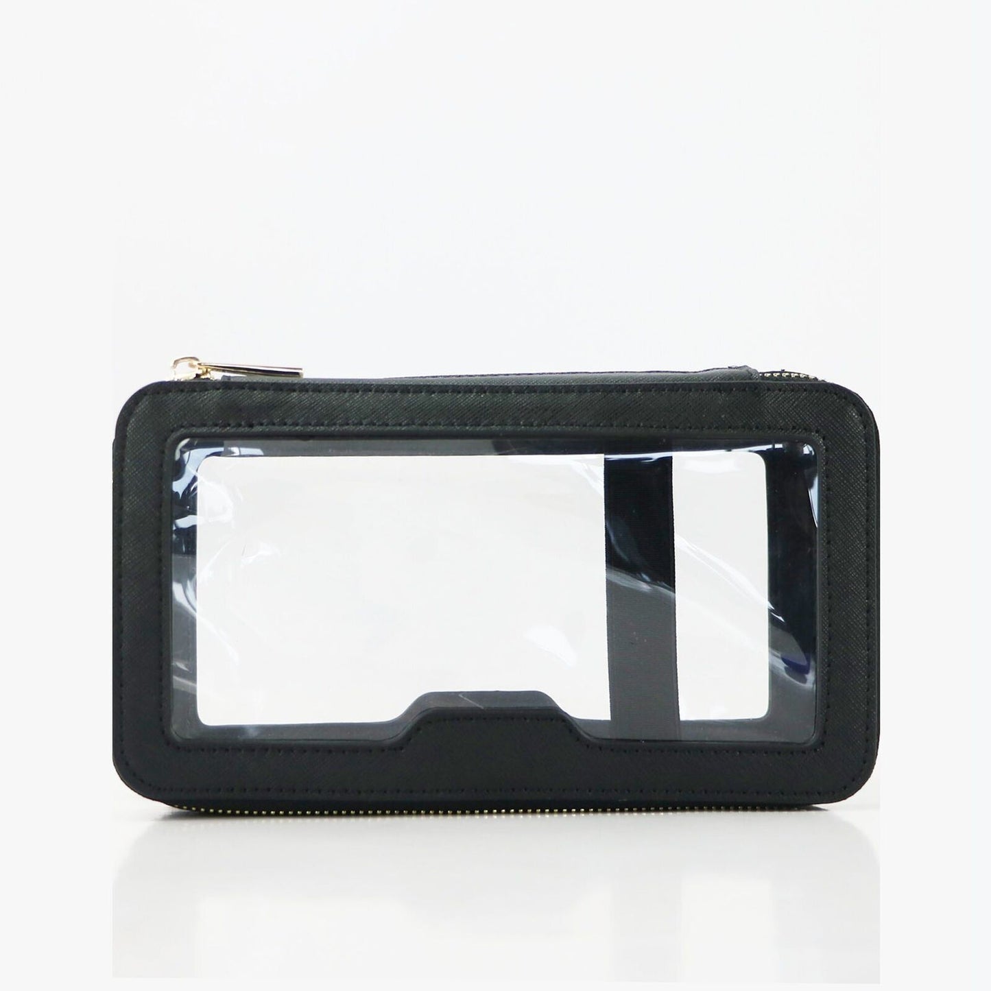 Leather Travel Cosmetic Bag Waterproof Makeup Storage Bag Clear 21.5*8*11.5 CM